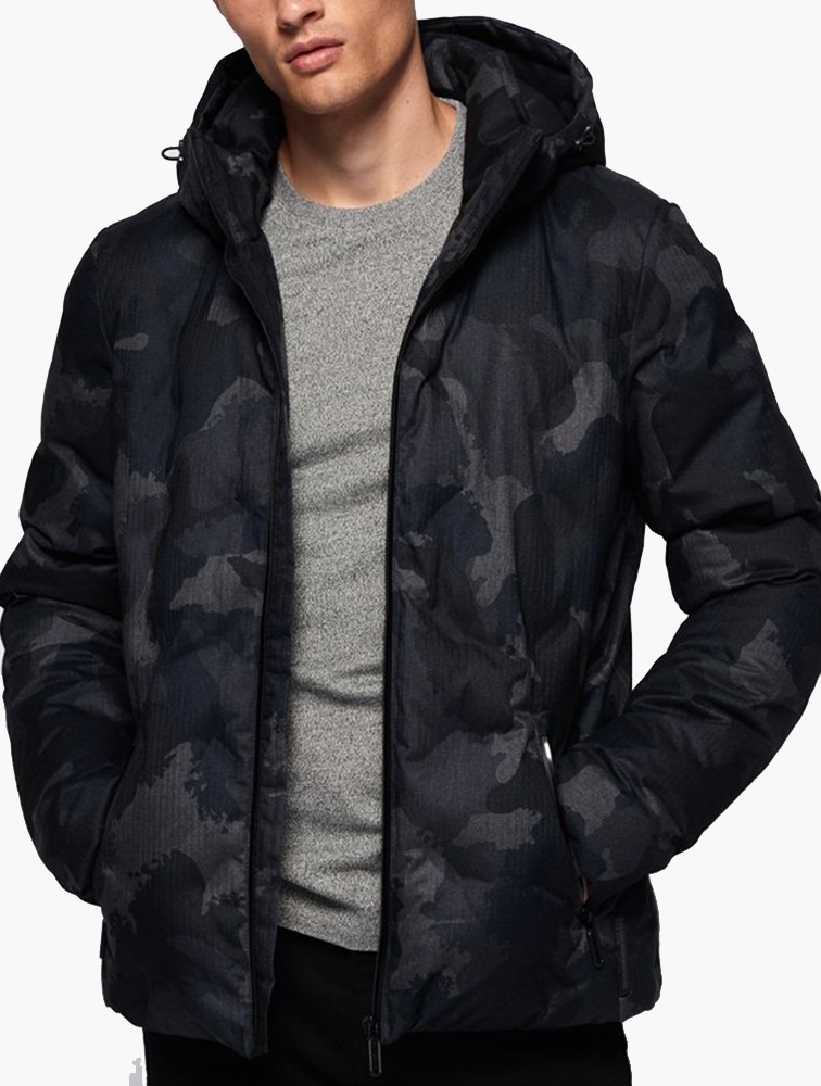 MyRunway Shop Superdry Navy Camo Echo Quilt Puffer Jacket for